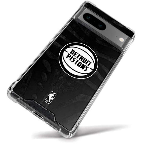 NBA Detroit Pistons Black Animal Print Google Pixel 8a Clear Case
